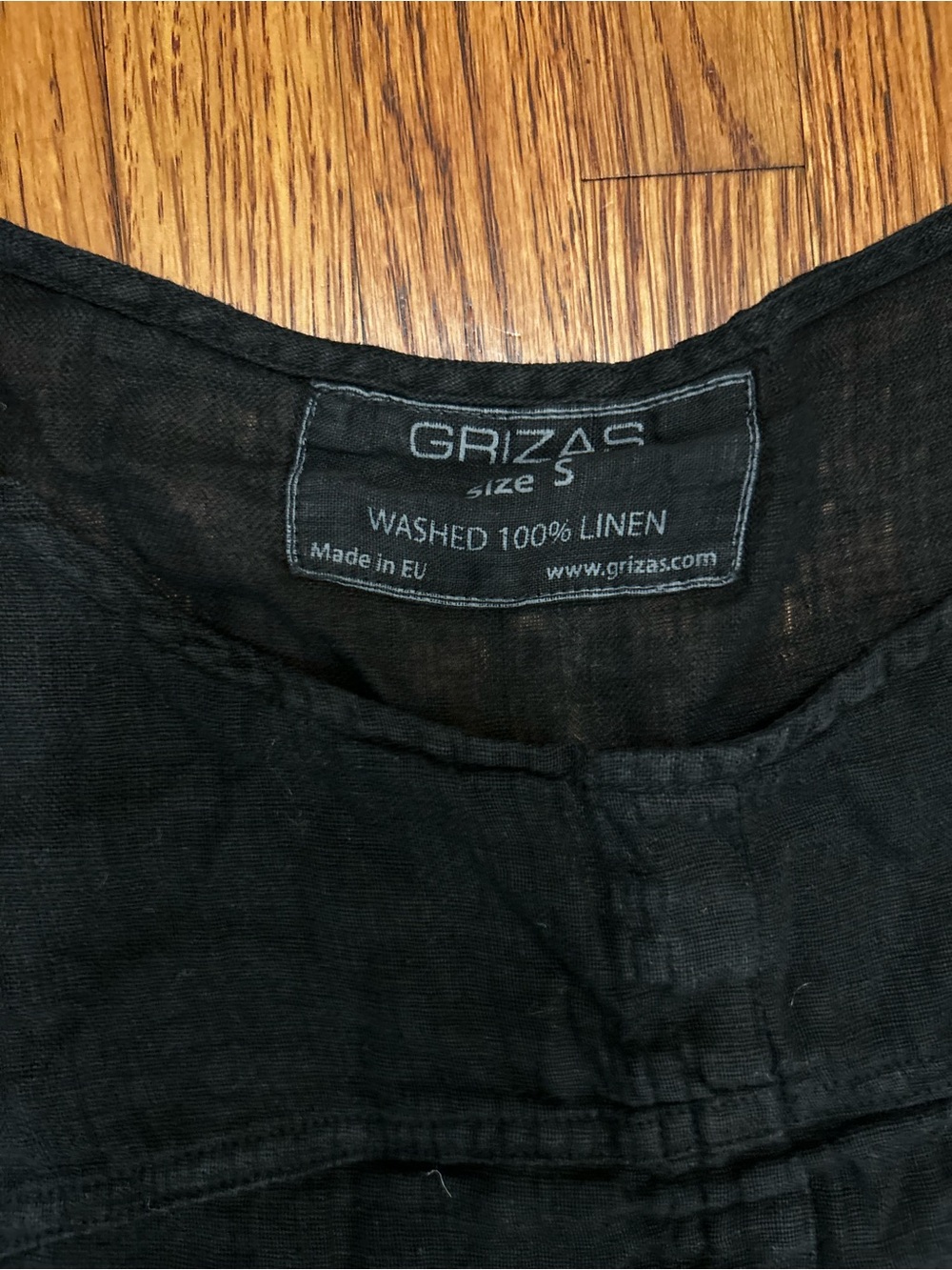 Grizas 100% black linen shirt S
